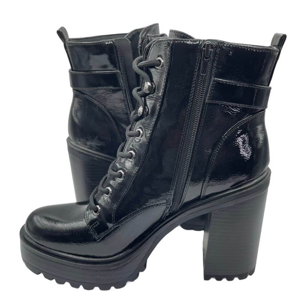 Women Black Lace-Up Boots Size 9 - Picture 4 of 4